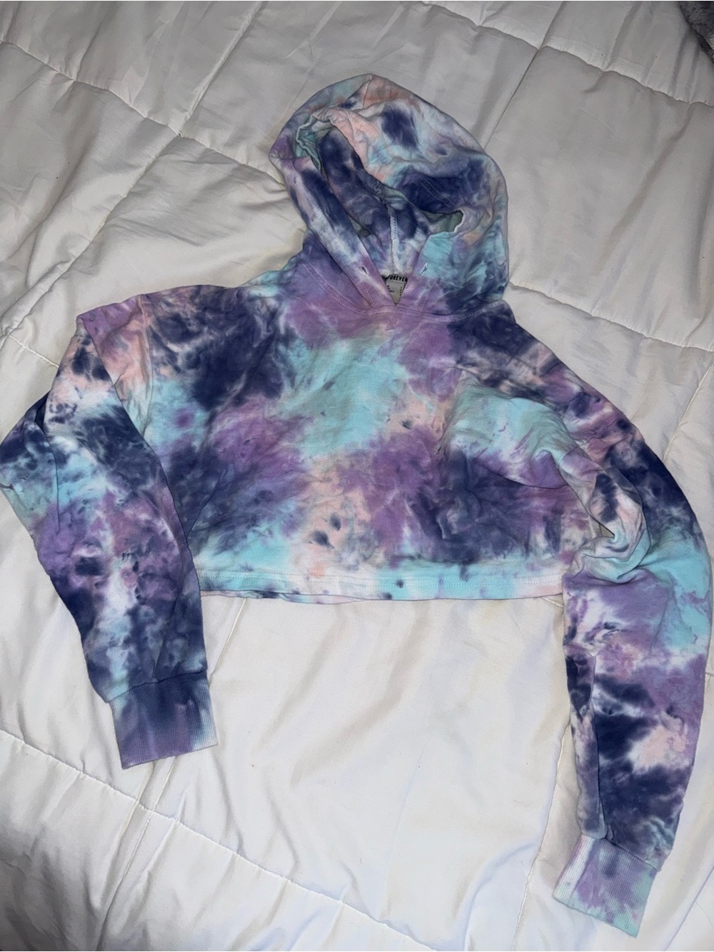 Forever 21 Pastel Tie-Dye Hoodie — Lavender, Sky Blue & Mint